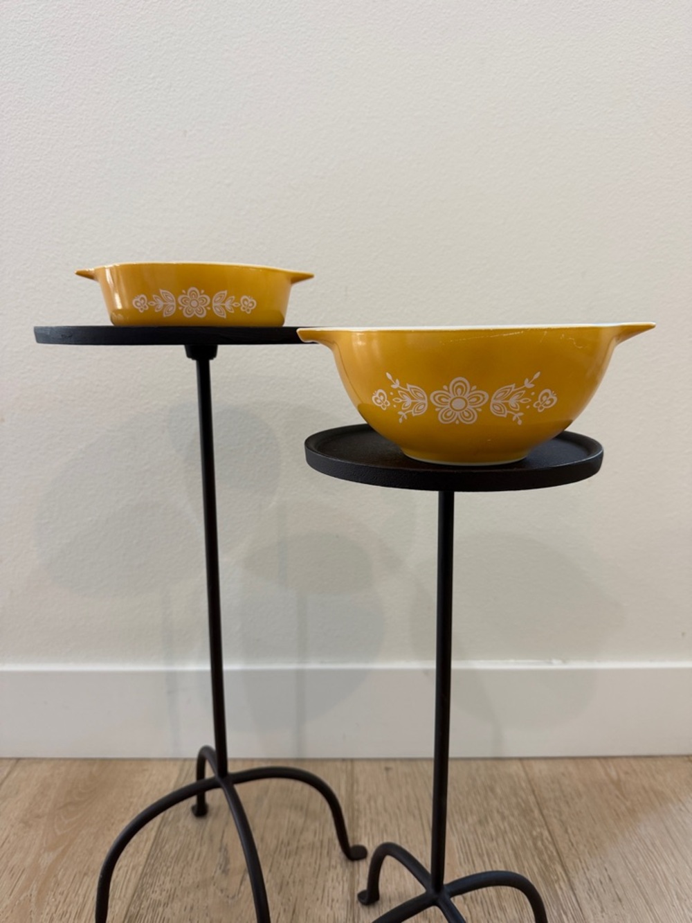 Pyrex Yellow Floral Mixing Bowls Set